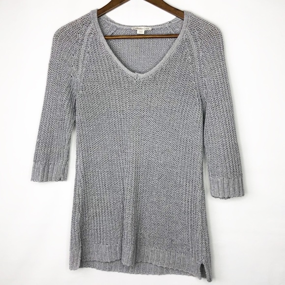 Coldwater Creek Sweaters - COLDWATER CREEK Silver V-Neck Sweater in Small
